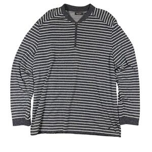 Nautica Mens Striped Quarter Zip Pullover Long Sleeve Shirt Size XXL Casual